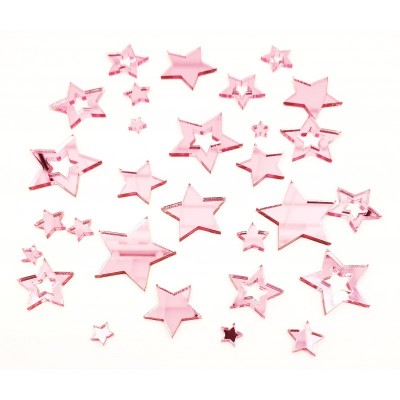 Creative Embellishments - Acrylique «Pink Star» 32 pcs